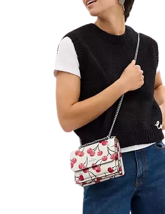 Coach Mini Klare Crossbody Bag With Cherry Print Chalk
