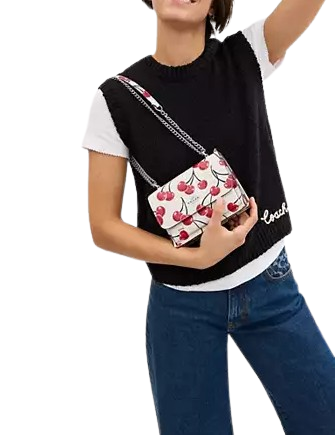Coach Mini Klare Crossbody Bag With Cherry Print Chalk
