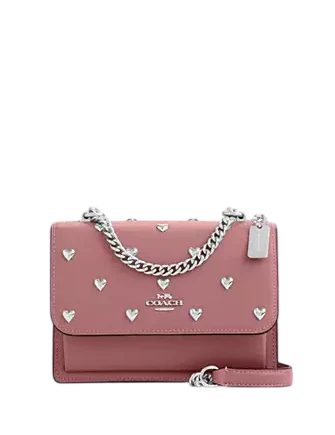 Coach Mini Klare Crossbody Bag With Heart Rivets Peony