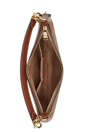 Coach Mini Payton Bag In Signature Canvas Tan Brown