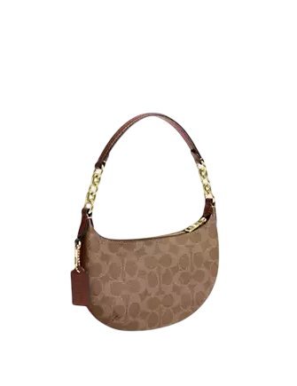 Coach Mini Payton Bag In Signature Canvas Tan Brown