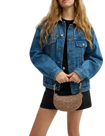 Coach Mini Payton Bag In Signature Canvas Tan Brown