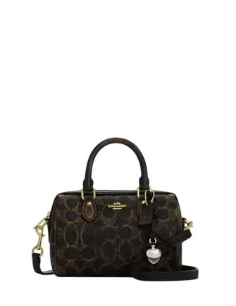 Coach Mini Rowan Crossbody Bag In Loved Signature Canvas With Charms