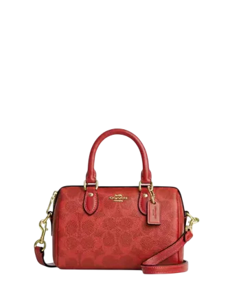 Coach Mini Rowan Crossbody Bag In Signature Canvas Crimson