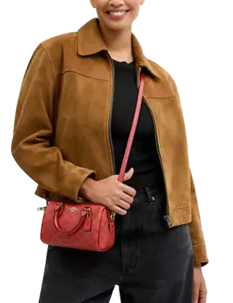 Coach Mini Rowan Crossbody Bag In Signature Canvas Crimson