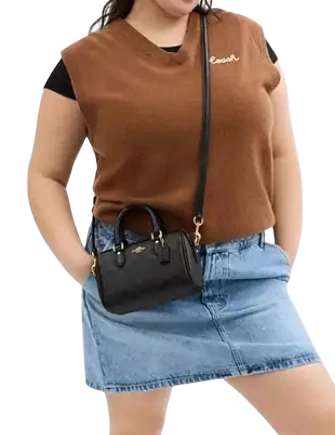 Coach Mini Rowan Crossbody Bag In Signature Canvas Walnut Black