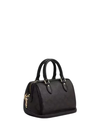Coach Mini Rowan Crossbody Bag In Signature Canvas Walnut Black