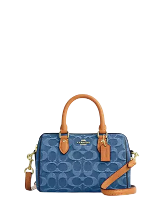 Coach Mini Rowan Crossbody Bag In Signature Denim