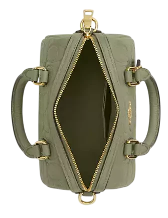 Coach Mini Rowan Crossbody Bag In Signature Leather Pistachio