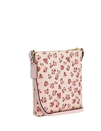 Coach Mini Rowan File Bag With Rose Print Blush