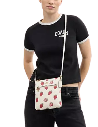 Coach Mini Rowan File Bag With Strawberry Print | Brixton Baker