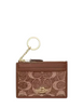 Coach Mini Skinny ID Case In Signature Chenille Light Khaki Vintage Brown