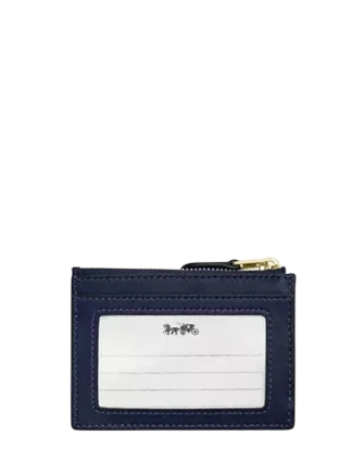 Coach Mini Skinny ID Case In Signature Chenille Navy