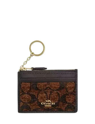 Coach Mini Skinny ID Case In Signature Chenille Truffle