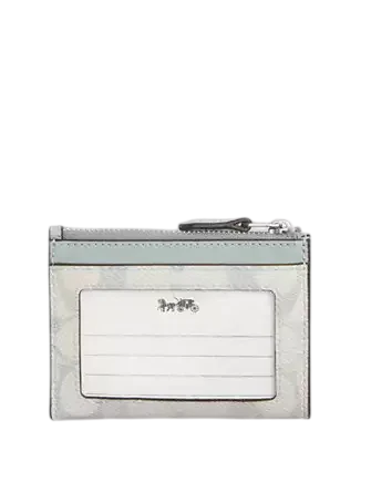 Coach Mini Skinny Id Case In Pretty Signature Canvas Chalk Blue