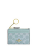 Coach Mini Skinny Id Case In Signature Canvas Light Blue