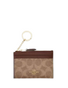 Coach Mini Skinny Id Case In Signature Canvas Tan Brown