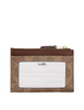 Coach Mini Skinny Id Case In Signature Canvas Tan Brown