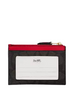 Coach Mini Skinny Id Case In Signature Canvas Walnut Bold Red