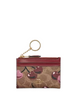 Coach Mini Skinny Id Case In Signature Canvas With Cherry Print Tan