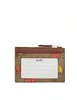 Coach Mini Skinny Id Case In Signature Canvas With Floral Print Khaki Multi