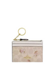 Coach Mini Skinny Id Case In Signature Canvas With Floral Print Sand