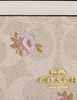 Coach Mini Skinny Id Case In Signature Canvas With Floral Print Sand