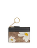 Coach Mini Skinny Id Case In Signature Canvas With Floral Print Tan