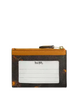 Coach Mini Skinny Id Case In Signature Canvas With Floral Print Walnut Yellow