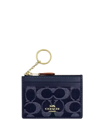 Coach Mini Skinny Id Case In Signature Denim