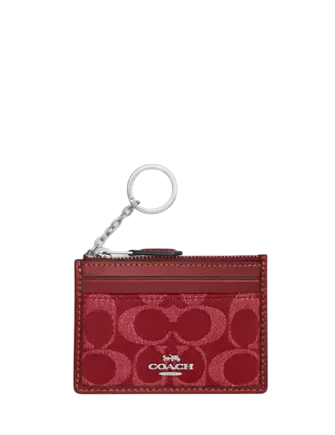 Coach Mini Skinny Id Case In Signature Denim