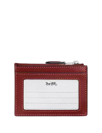 Coach Mini Skinny Id Case In Signature Denim True Red