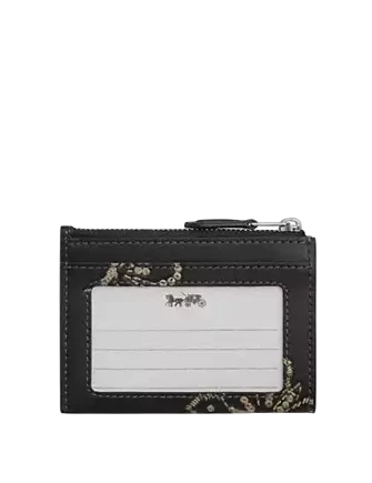 Coach Mini Skinny Id Case With Butterfly Print Black