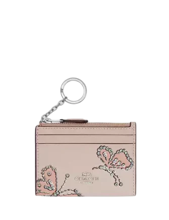 Coach Mini Skinny Id Case With Butterfly Print Seashell
