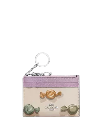 Coach Mini Skinny Id Case With Candy Print And Charm