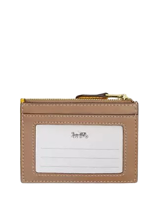 Coach Mini Skinny Id Case With Plaid Print Bright Maize