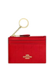 Coach Mini Skinny Id Case With Quilting Candy Apple