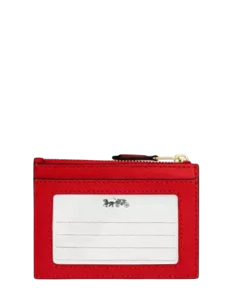 Coach Mini Skinny Id Case With Quilting Candy Apple