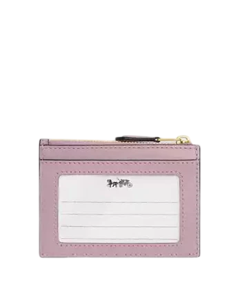Coach Mini Skinny Id Case With Quilting Carnation
