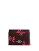 Coach Mini Wallet On A Chain With Bow Print Merlot