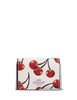 Coach Mini Wallet On A Chain With Cherry Print Chalk