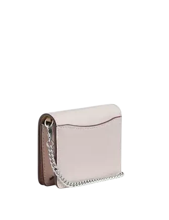 Coach Mini Wallet On A Chain With Sparkly Butterfly Print Seashell