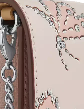 Coach Mini Wallet On A Chain With Sparkly Butterfly Print Seashell