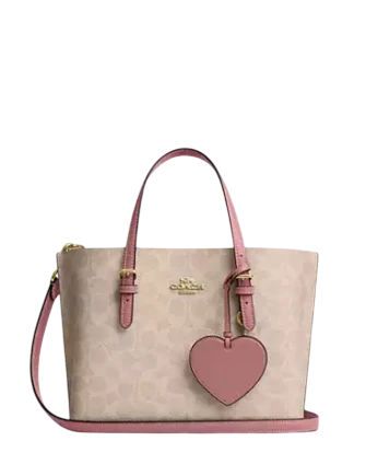 Coach Mollie Tote Bag 25 In Signature Canvas With Heart Charm