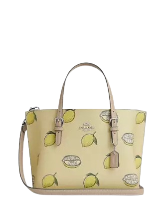 Coach Mollie Tote Bag 25 With Lemon Print Garden Glade