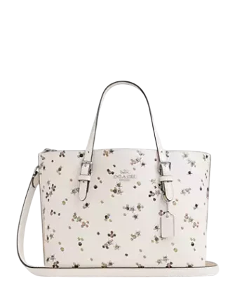 Coach Mollie Tote Bag 25 With Star Print Chalk Pink