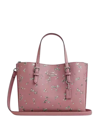 Coach Mollie Tote Bag 25 With Star Print Dusty Pink