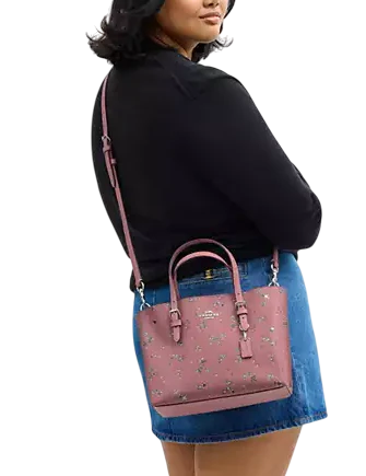 Coach Mollie Tote Bag 25 With Star Print Dusty Pink