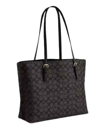 Coach Mollie Tote Bag In Signature Canvas Walnut Black