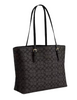 Coach Mollie Tote Bag In Signature Canvas Walnut Black